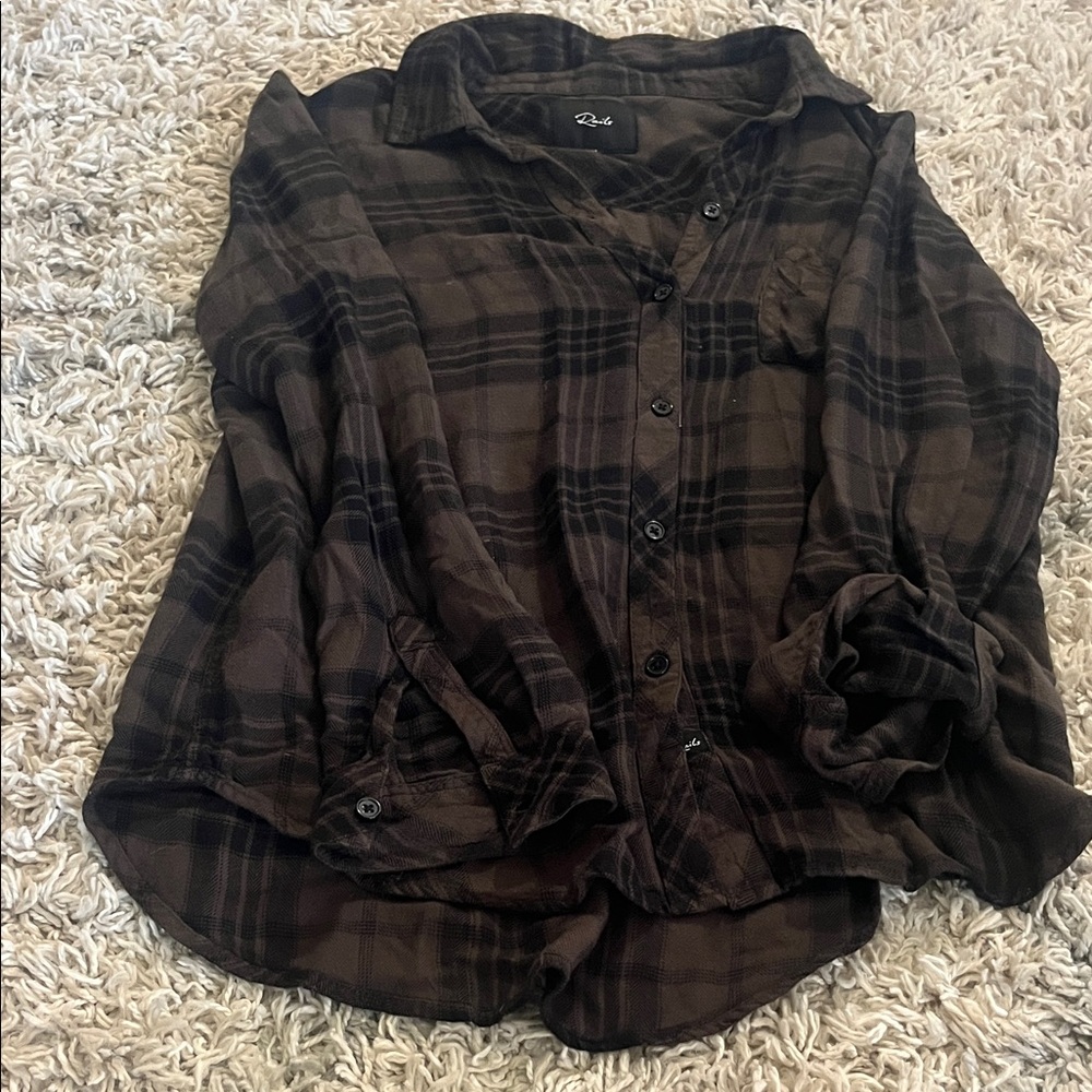 Rails Olive & Black Plaid Shirt